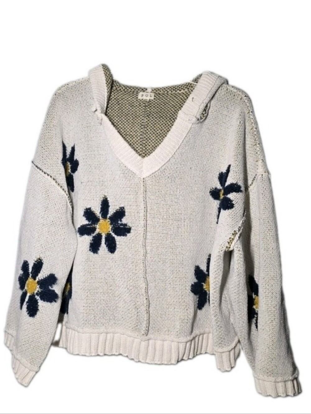 Pol Knitted Hoodie Oversized Size Small - Picture 3 of 3